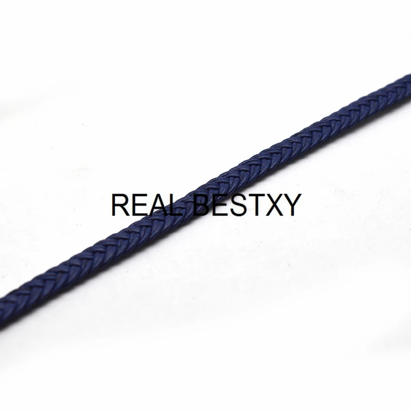 Настоящий BESTXY 1 м/лот 5*2 мм синий плетеный плоский кожаный шнур для браслета