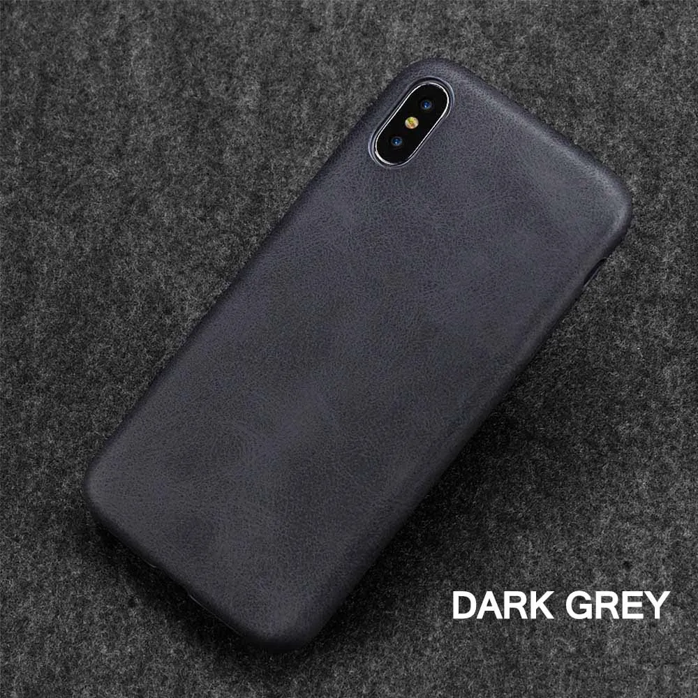 Ультратонкий чехол для телефона s для iPhone 6S 6 7 8 Plus XS Max, кожаный мягкий силиконовый чехол из ТПУ для iPhone XR X - Цвет: Dark Grey
