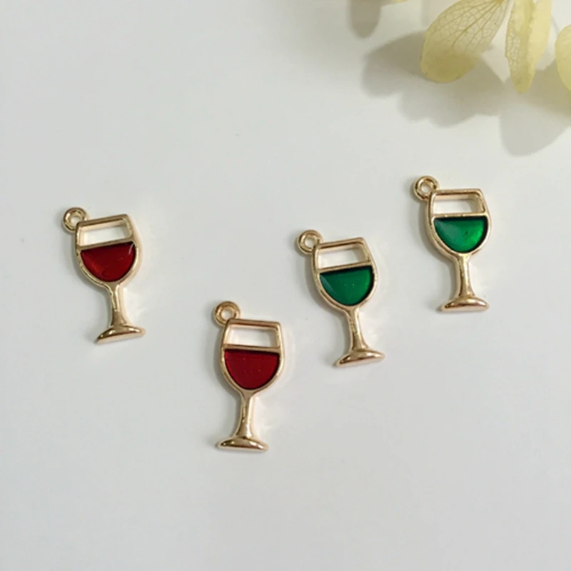 8*18 мм 50 ⑤ упак. красный зеленый форма Кубка остекление KC Золотой Сплав Подвески