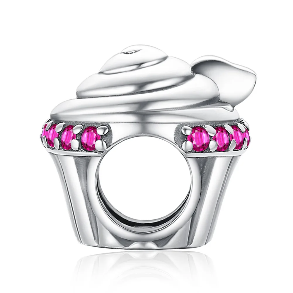 JewelryPalace Милая любовь кекс создан розовый сапфиры стерлингового серебра Шарм