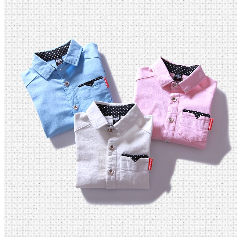 Сезон: весна–лето Повседневная рубашка для мальчиков 100% хлопок Высокое качество