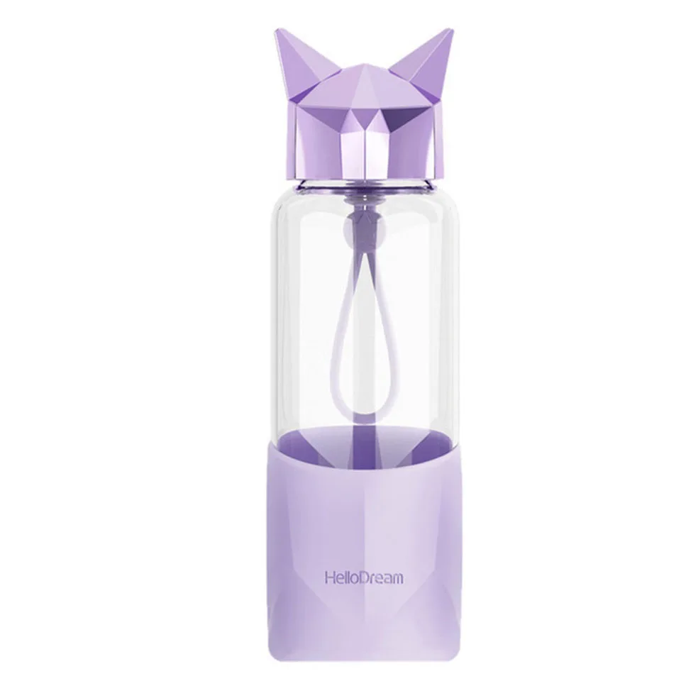 Purple Transhome креативная стеклянная бутылка для воды Bpa бутылка для воды стеклянные бутылки для питьевой воды для спорта на открытом воздухе путешествия посуда для напитков - Цвет: Purple