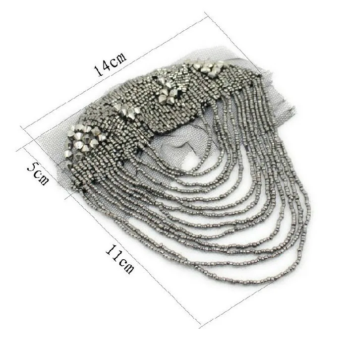 

Manual Beads flower tassels shoulder board applique collar patch tassel epaulets shoulder flower DIY