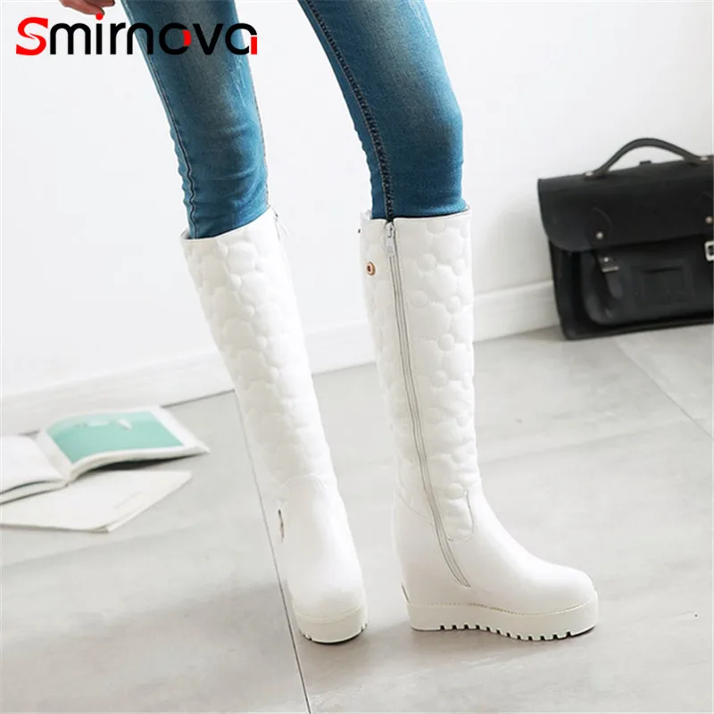 Smirnova/Новые модные высокие сапоги Популярные из искусственной кожи 2020 года