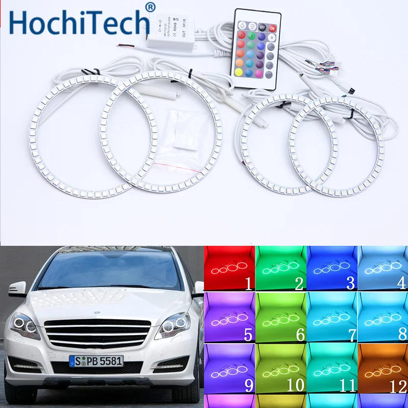 

Для Mercedes Benz R класса W251 R300 R320 R350 R500 2010 2011 2012 многоцветный светодиодный светильник в виде ангельских глаз комплект RGB гало кольца Дневной свети...