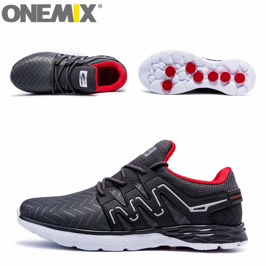 Мужские и женские кроссовки ONEMIX белые черные для бега на подушке прогулок | Спорт