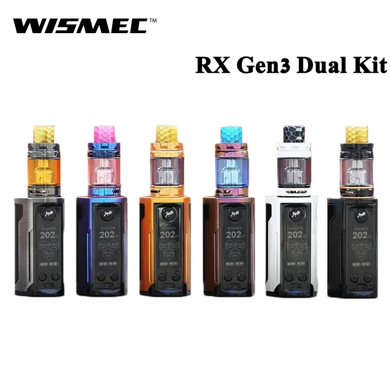 Оригинальный Wismec Reuleaux RX GEN3 двойной комплект с 5 8 мл GNOME King Tank WM01 230 Вт GEN 3 бокс мод