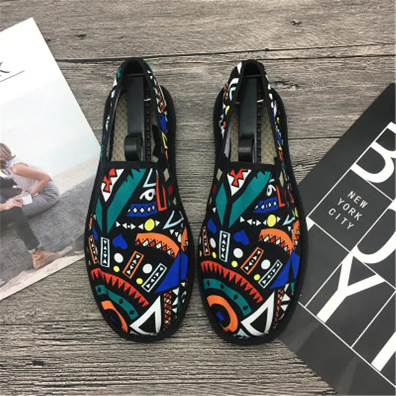 Fashion Flats Shoes Espadrilles Loafers Light Hard-Wearing Rubber Spring Canvas Embroider 2019 Man Women Harajuku | Обувь