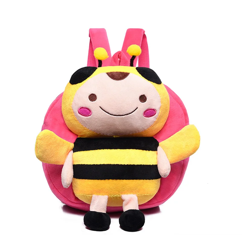 bee pink Милый мультфильм детский плюшевый рюкзак игрушки чучела пчела Медведь обезьяна мини школьные сумки детские подарки мальчик девочка ребенок студенческий сумки прекрасный - Цвет: bee pink