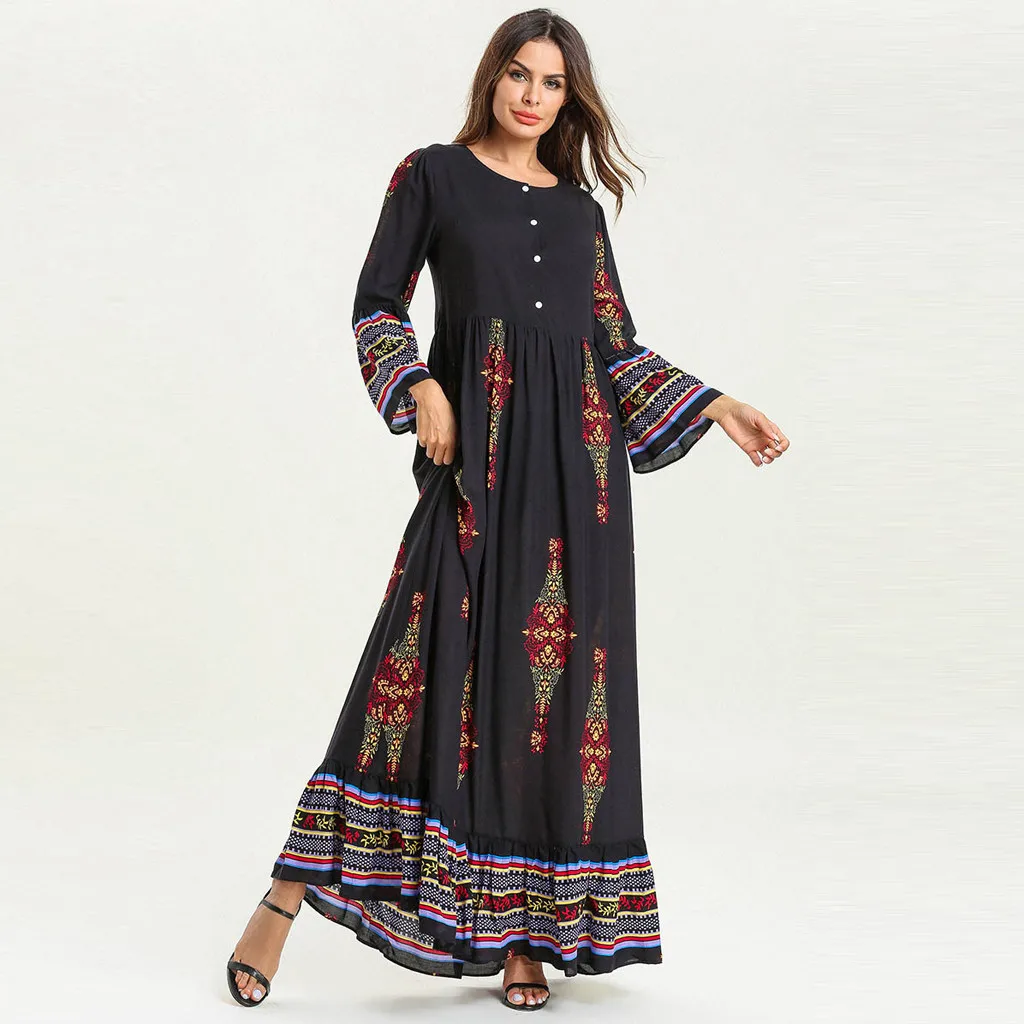 Мусульманское платье ислам одежда хиджаб Дубай женское английский стиль