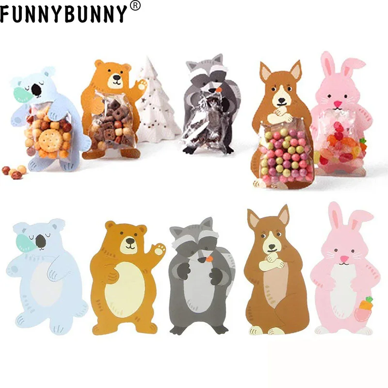 FUNNYBUNNY Party Favor мини упаковочные сумки для закусок супер милый кролик енота коала