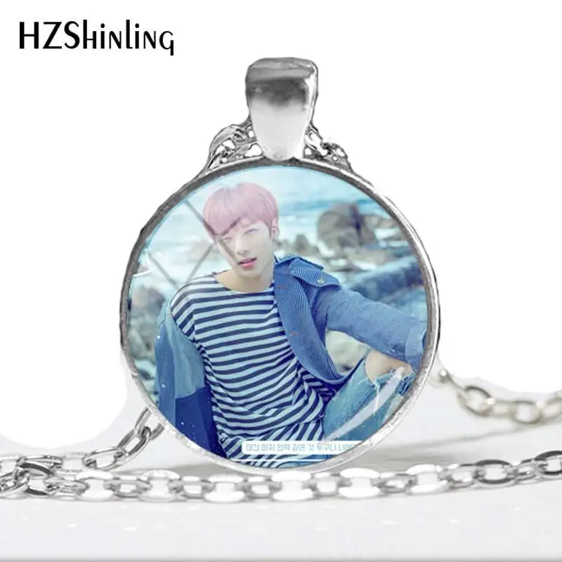 Новинка, ожерелье MONSTA X, KPOP, Корейская музыкальная группа, подвеска, серебро, ручная работа, ювелирное изделие, стеклянный купол, фото, ожерелье s HZ1