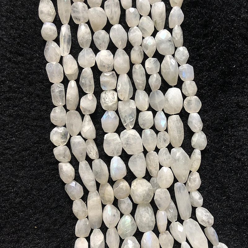 Genuine Blue Flash Moonstone Faceted Nugget Gem Beads 8-12mm Small Cutting Stone 1 of 15&quotstrand | Украшения и аксессуары