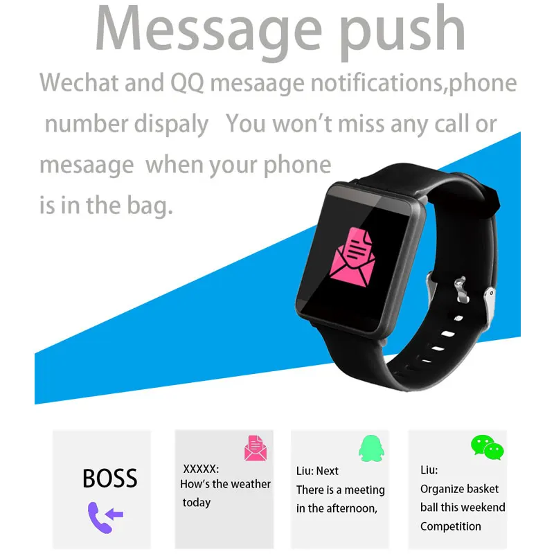 Гарнитура для умных часов Smartwatch Android iOS Телефон браслет Спорт шагомер калории