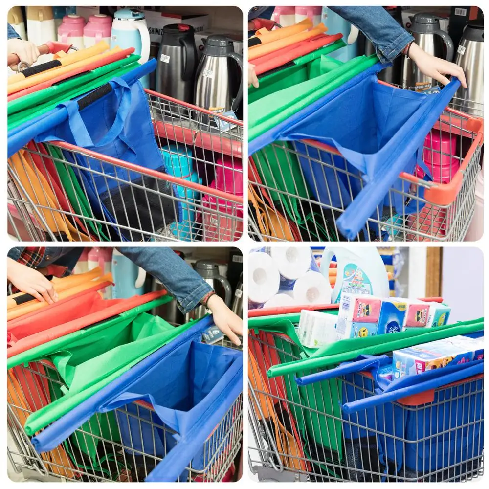4 шт./компл. сумка для покупок утолщенная корзина тележка супермаркета сумки
