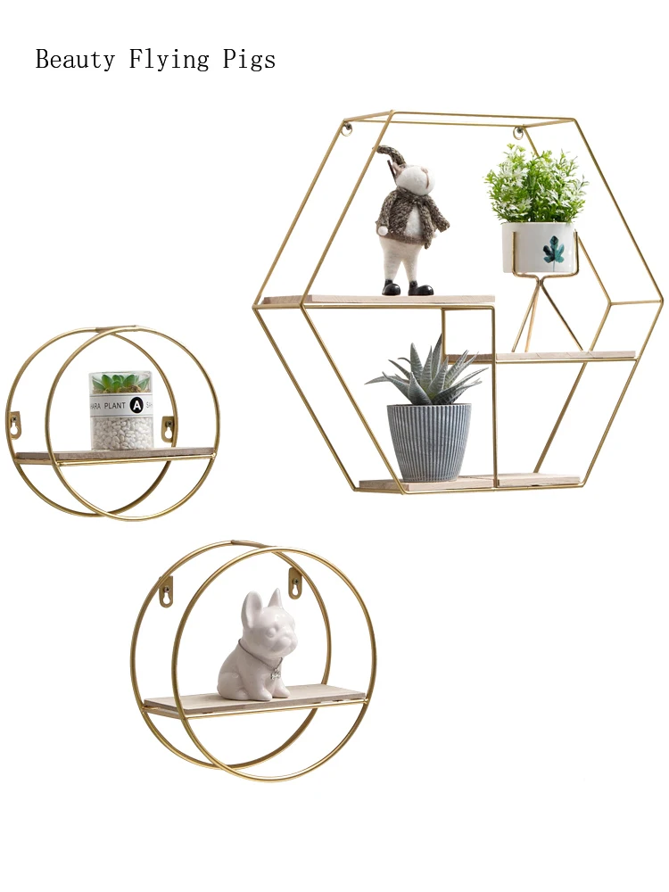 

Direct sales Nordic minimalist ornament racks ornament wall hangings ins home room bedroom wall wrought iron wall hanging