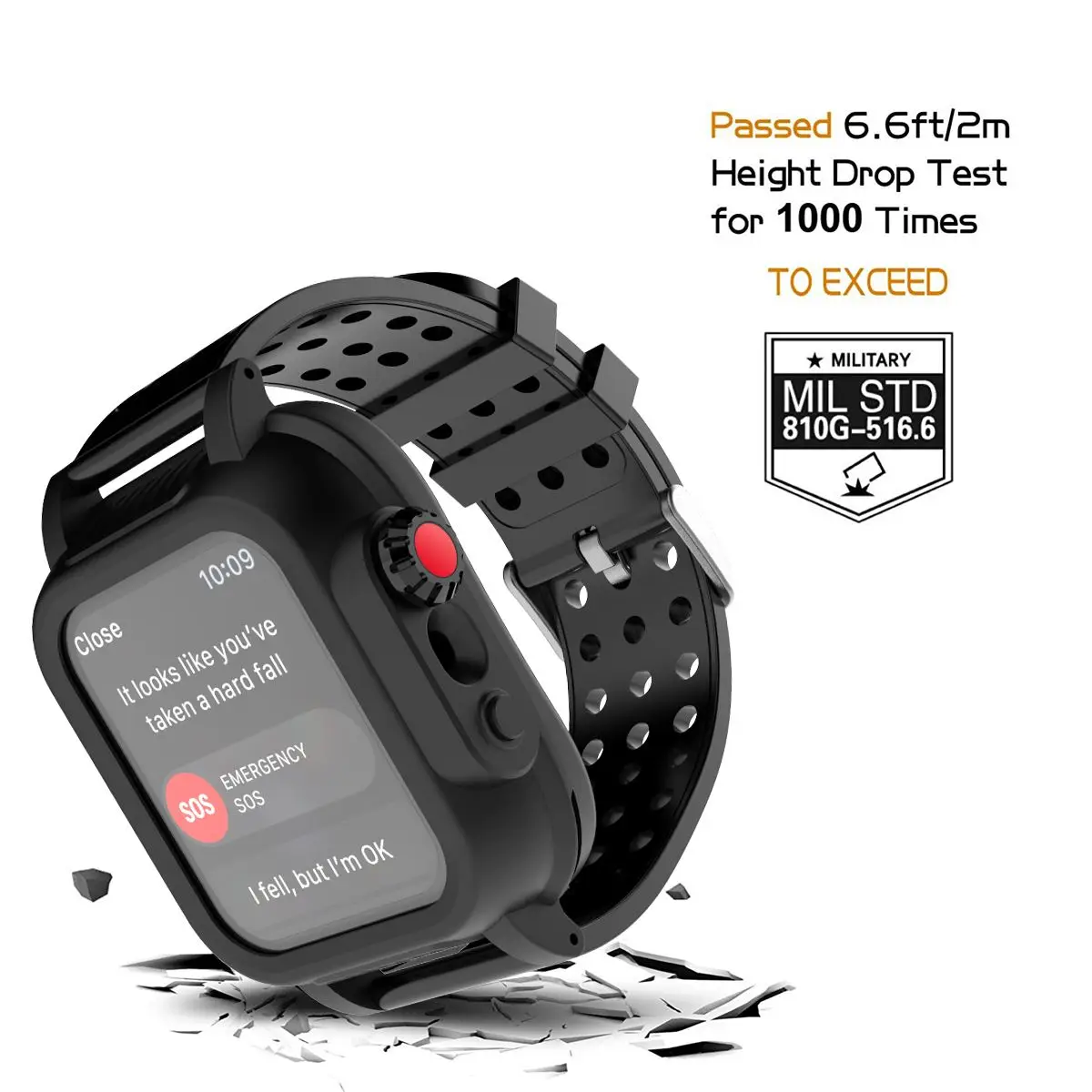 for Apple iWatch Series 3 42MM IP68 Waterproof Full Armor Protective Rugged Bumper Case PC Watch with Rubber Strap | Мобильные