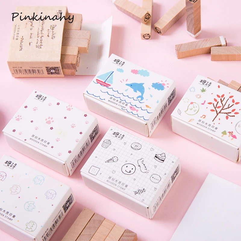 Винтажные осенние леса вкусные украшения еды деревянные и резиновые штампы для