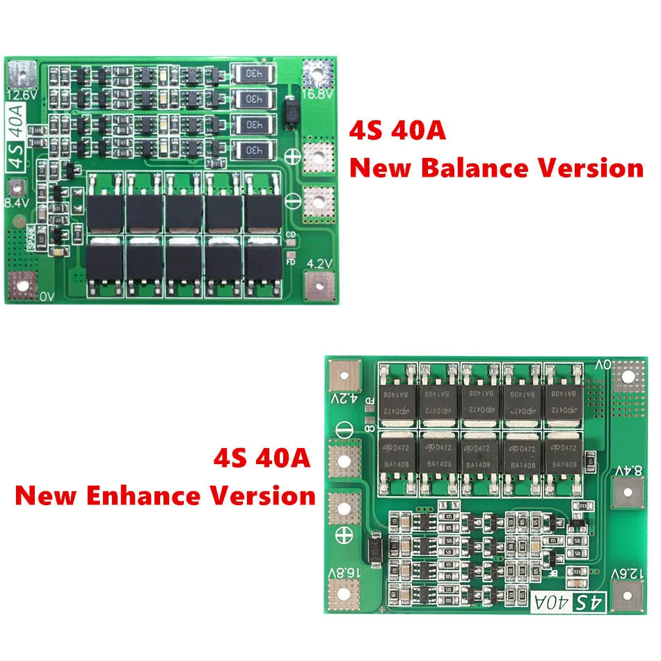 Сбалансированная/Улучшенная плата защиты PCB для зарядного устройства 16 8 в 40A 18650