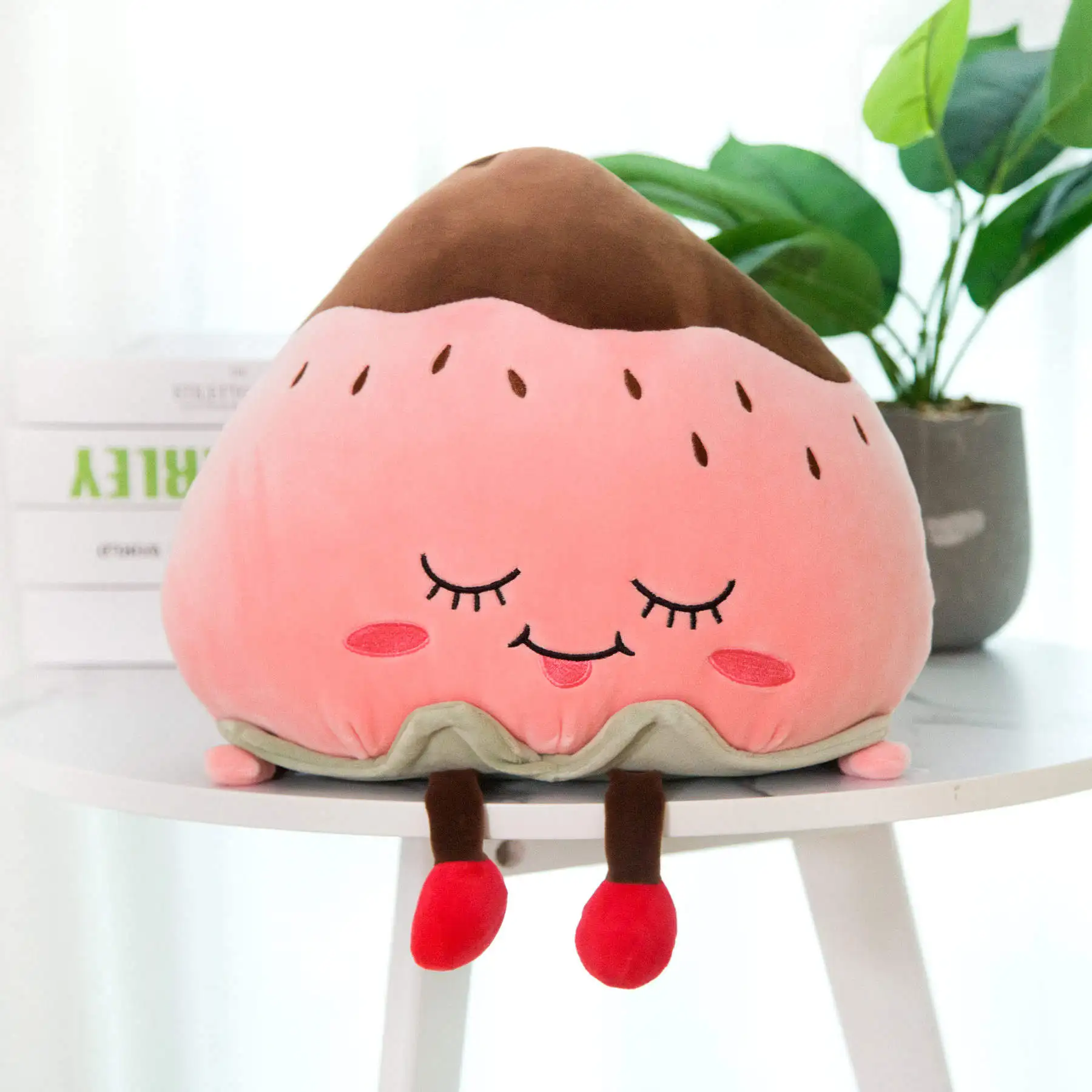 strawberry 1 шт. мягкая груша плюшевая подушка Kawaii еда подушка для дивана мягкие игрушки для детей взрослых Большая пищевая Форма Кукла подарок для девочек - Цвет: strawberry
