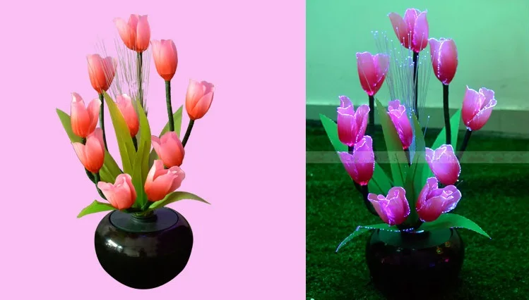 Романтические 10 тюльпанов с цветами светодиодное освещение сказочные огни для