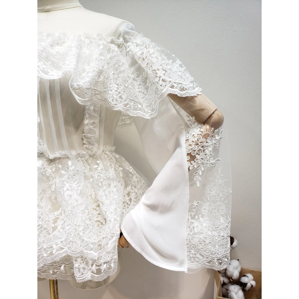 Женская белая рубашка из поплина с цветочным принтом короткие блузки спереди и