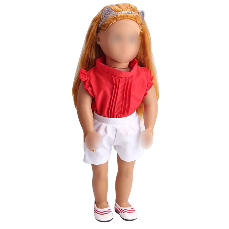 Кукольная одежда для девочек 18 дюймов костюм красные + белые шорты американское