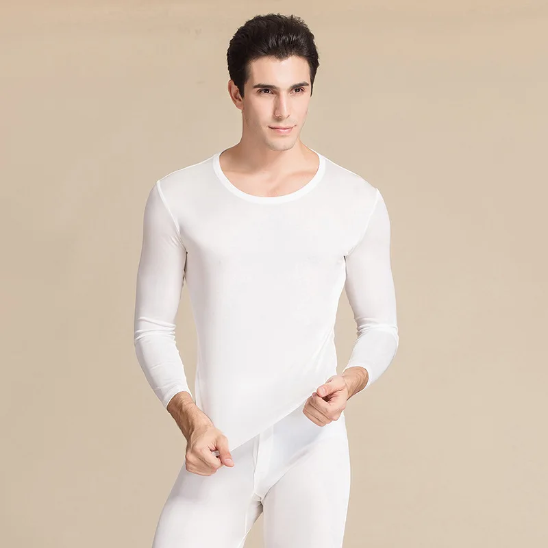 Men's Silk Based Thermal Underwear 100% Silk Knitting Long Johns