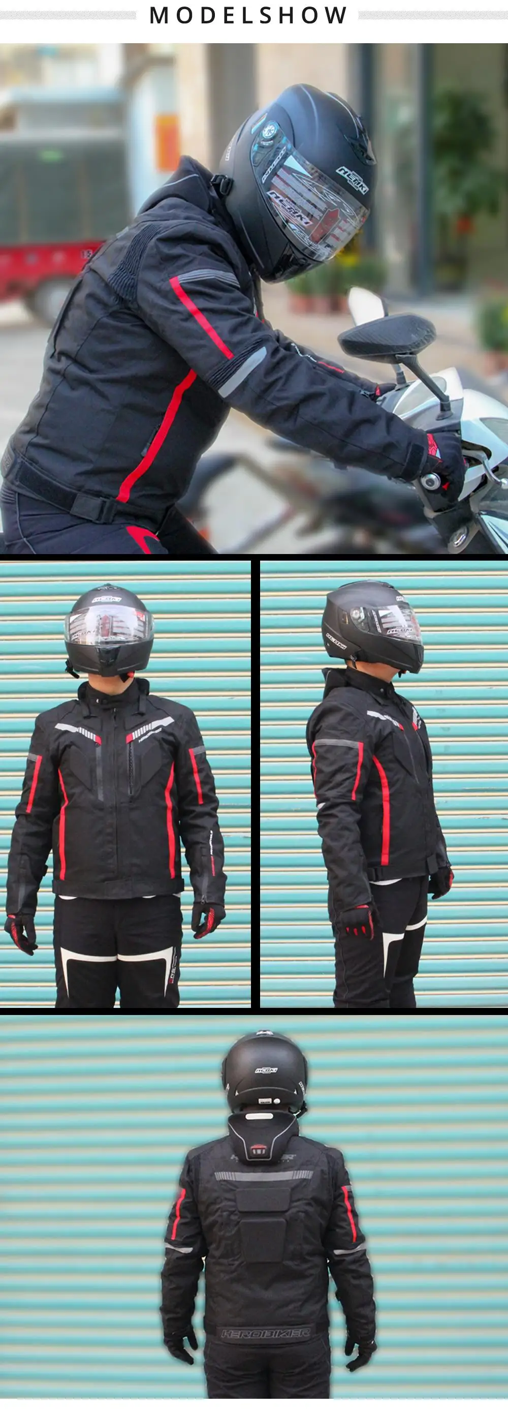 Herobiker мотоцикл куртка Для мужчин Водонепроницаемый Байкерская кожаная куртка в байкерском стиле для всего тела защитный Шестерни перчатки для езды на мотоцикле байкерская куртка черного цвета