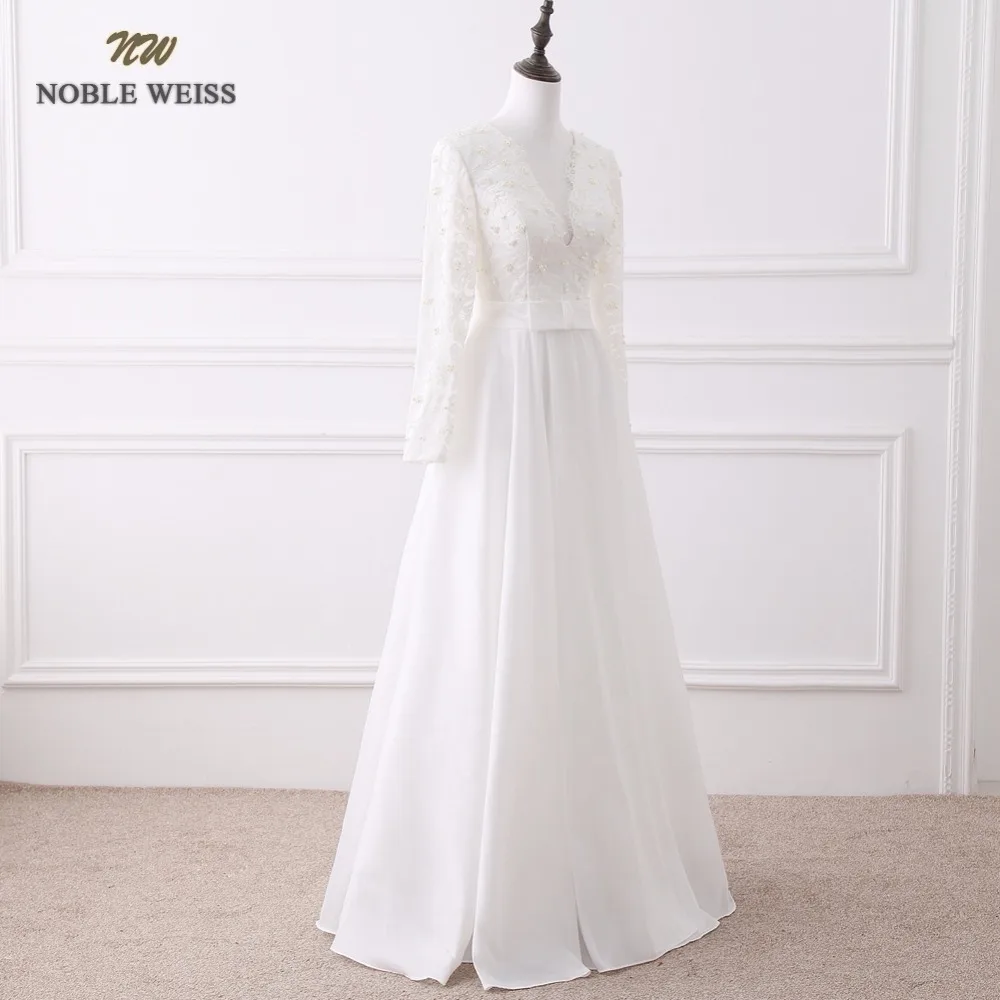 NOBLE WEISS Robe De Soiree 2019 новый стиль кружева аппликации бисером Длинные вечерние платья