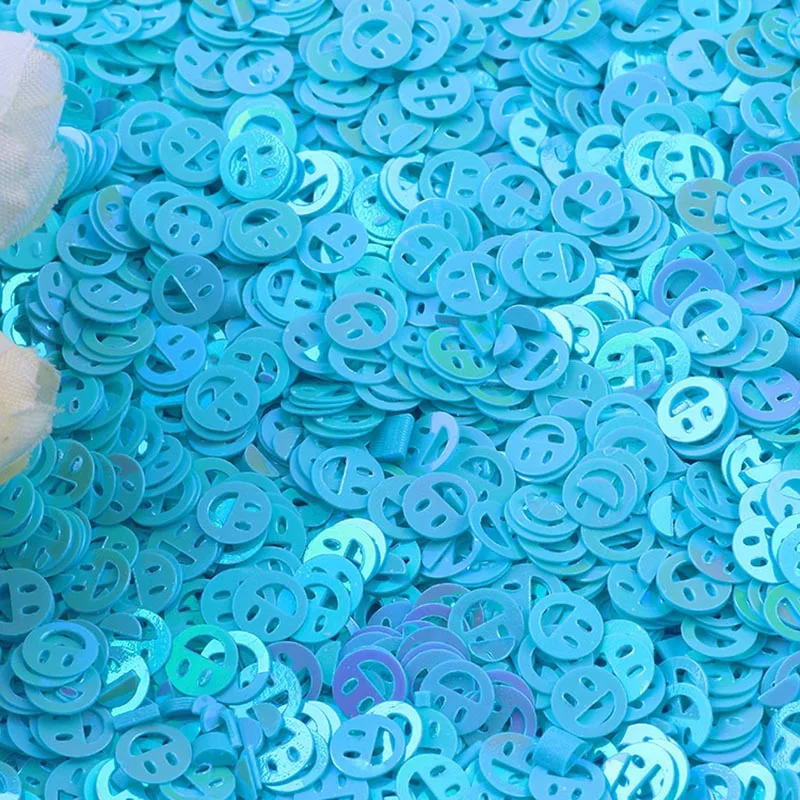 Light blue 10 г 6 мм улыбающееся лицо свободные блестки конфетти для украшения ногтей блестки DIY ткань швейные изделия lentejuelas - Цвет: Light blue