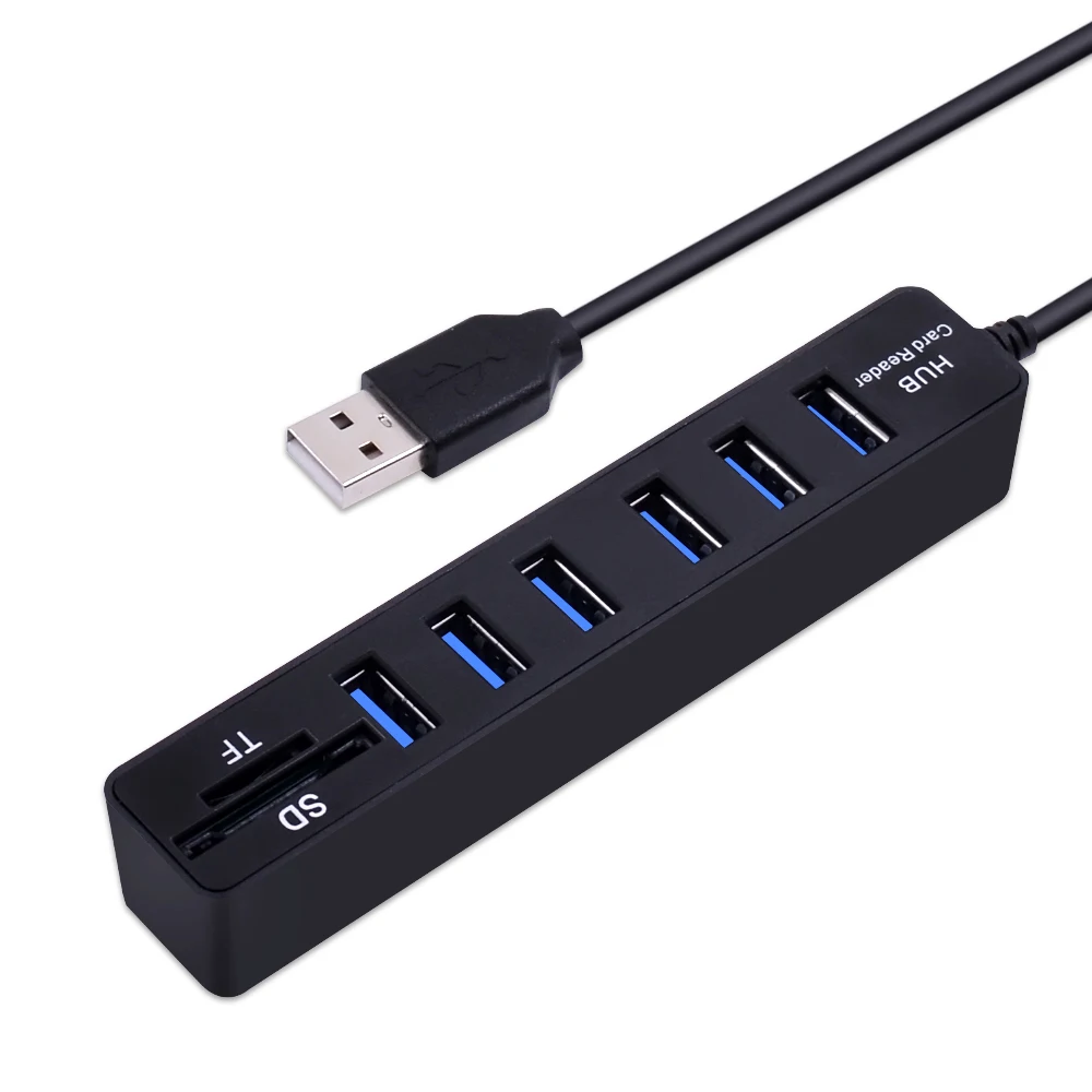 USB концентратор Combo 3/6 портов высокоскоростной USB 2,0 концентратор сплиттер Мульти USB комбо 2 в 1 SD/TF кард-ридер для ноутбуков компьютерные аксессуары