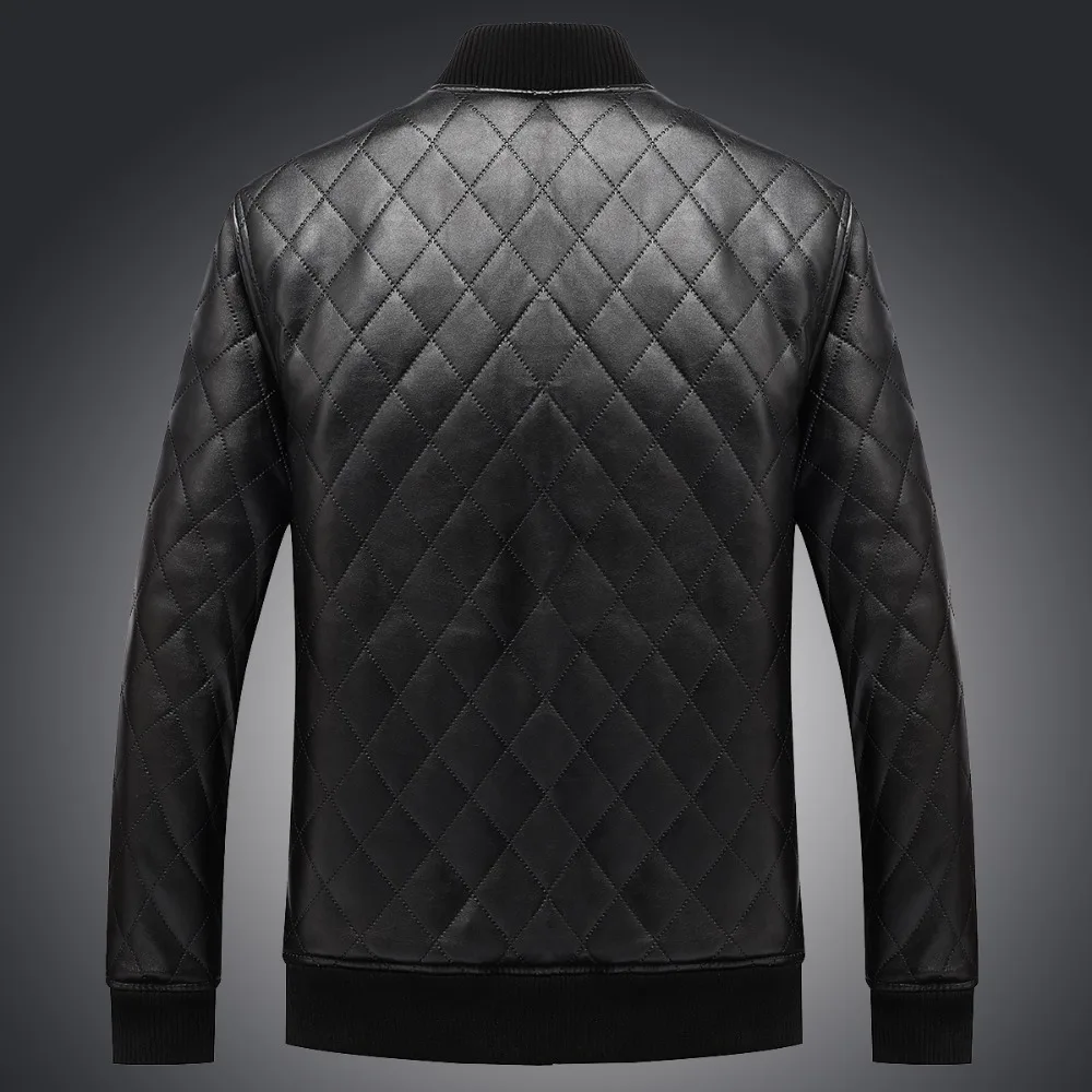 Зимняя куртка Мужская кожаная пальто брендовая одежда теплая меховая Толстая