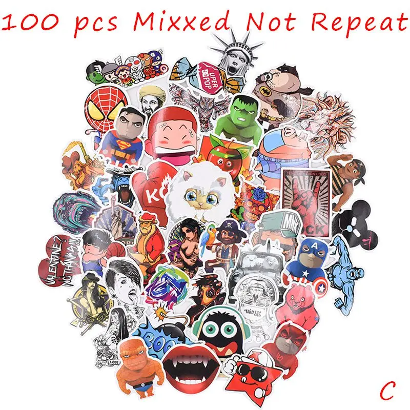 Mixed1 33 шт Красочные смешанные Единорог милый мультфильм мечта Аниме Дети игрушечные наклейки для «сделай сам» ноутбук телефон багаж скейтборд наклейка для спальни - Цвет: Mixed1