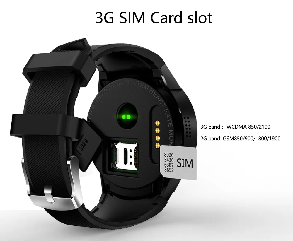 Женские ремешок для наручных часов K98H 3g Смарт часы Android 4 OS MTK6572A Оперативная