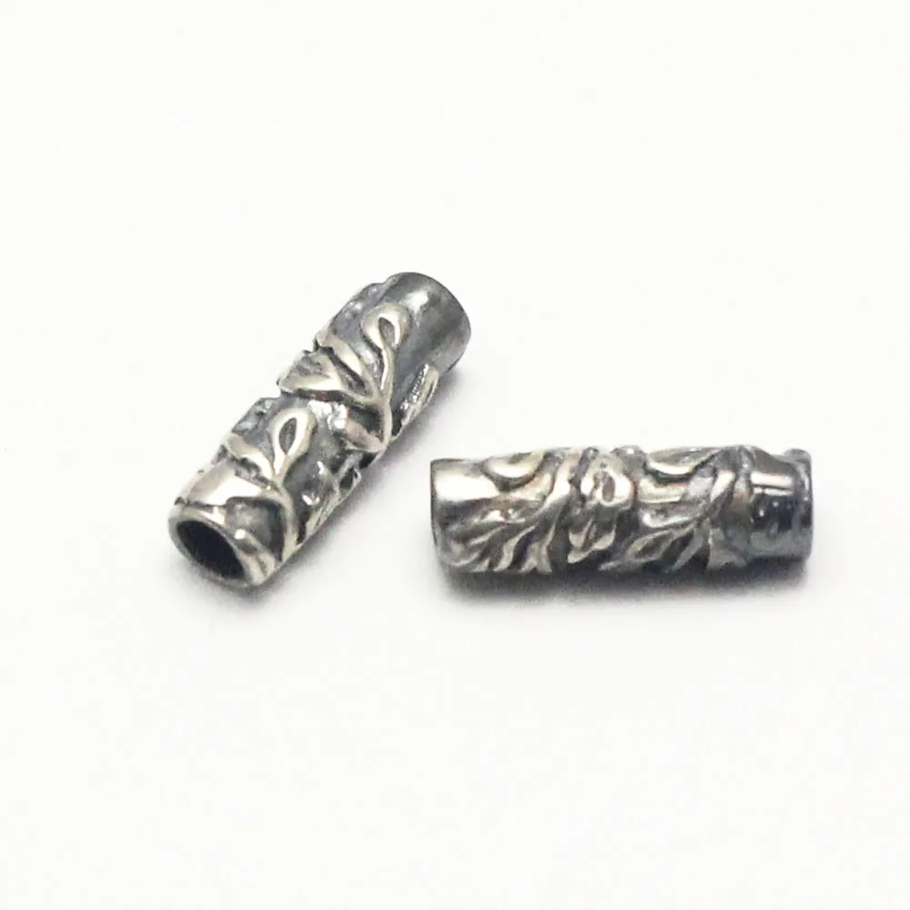 Beadsnice 925 серебряные бусины в форме трубки Уникальные ювелирные изделия из