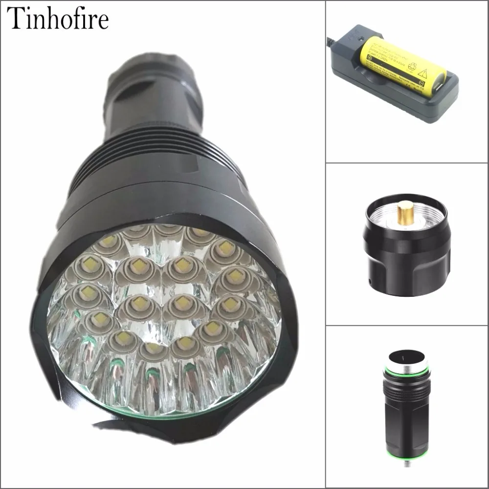 Tinhofire T18 30000LM Супер яркий 18 х CREE XM L T6 светодио дный фонарик 18650/26650 Портативный факел