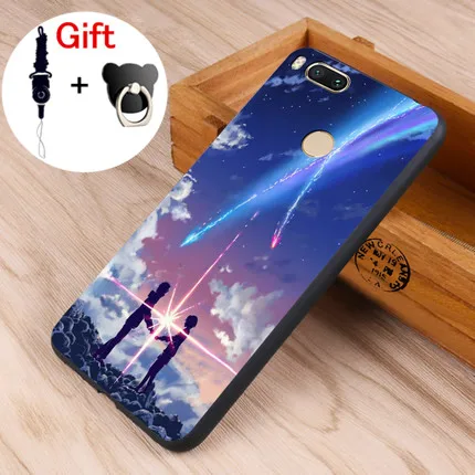 Xiaomi mi A1 случае 5X черная рамка Мультфильм Окрашенные силиконовый чехол для A2 6X/Xiaomi