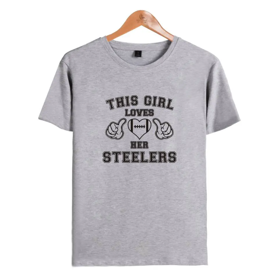 Футболка из хлопка с принтом This Loves Her Steelers футболка короткими рукавами