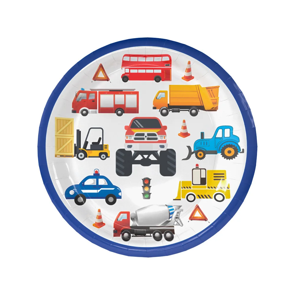 Строительные машины инженерные автомобили вечерние пластиковые скатерти