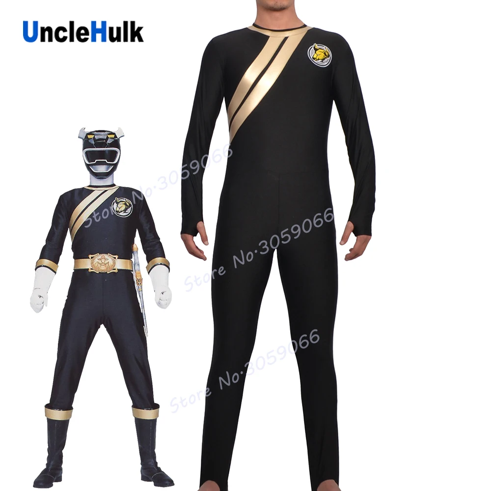 Костюм Hyakujuu Sentai Gaoranger Sotaro Ushigome Железный Бизон спандекс Zentai черный | UncleHulk|zentai