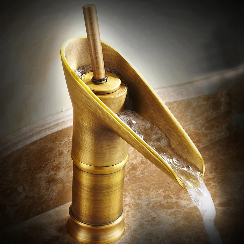 Полированный золотой черный античный латунный бамбуковый стильный смеситель с