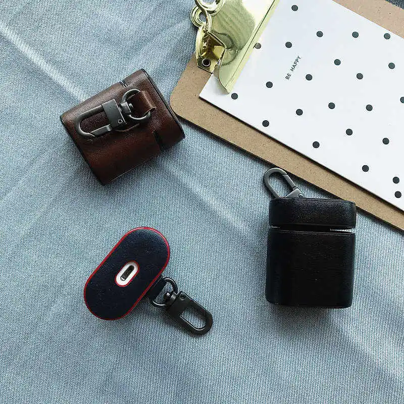 Роскошный деловой защитный чехол для Airpods из натуральной кожи, противоударный чехол для Air Pods, защитная коробка для Airpod