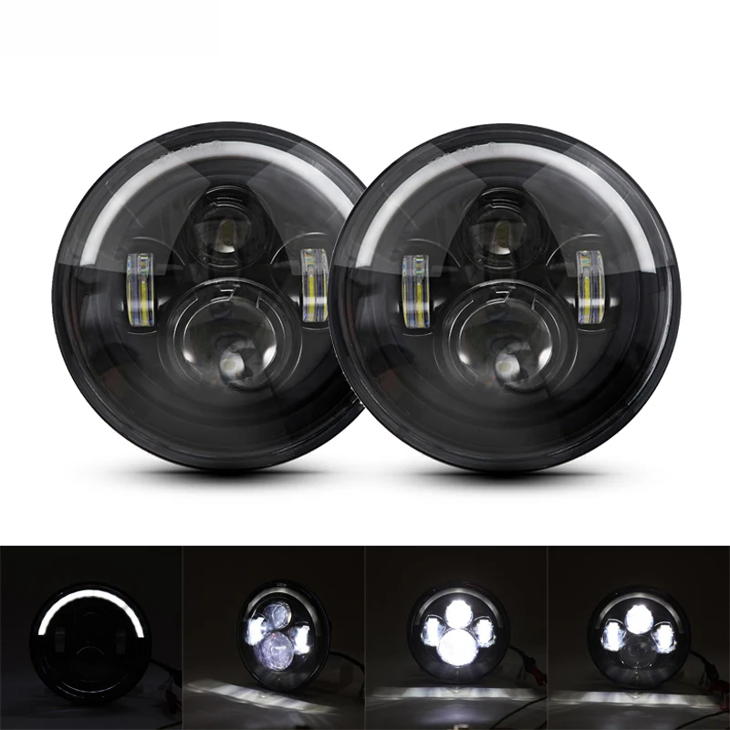 Style 4 Oslamp 2 шт. 7 дюймов 60 Вт желтый/белый Halo угол глаза светодиодный головной светильник лампы AC/DC 12V светодиодный фары дальнего света светильник для Land Rover - Испускаемый цвет: Style 4