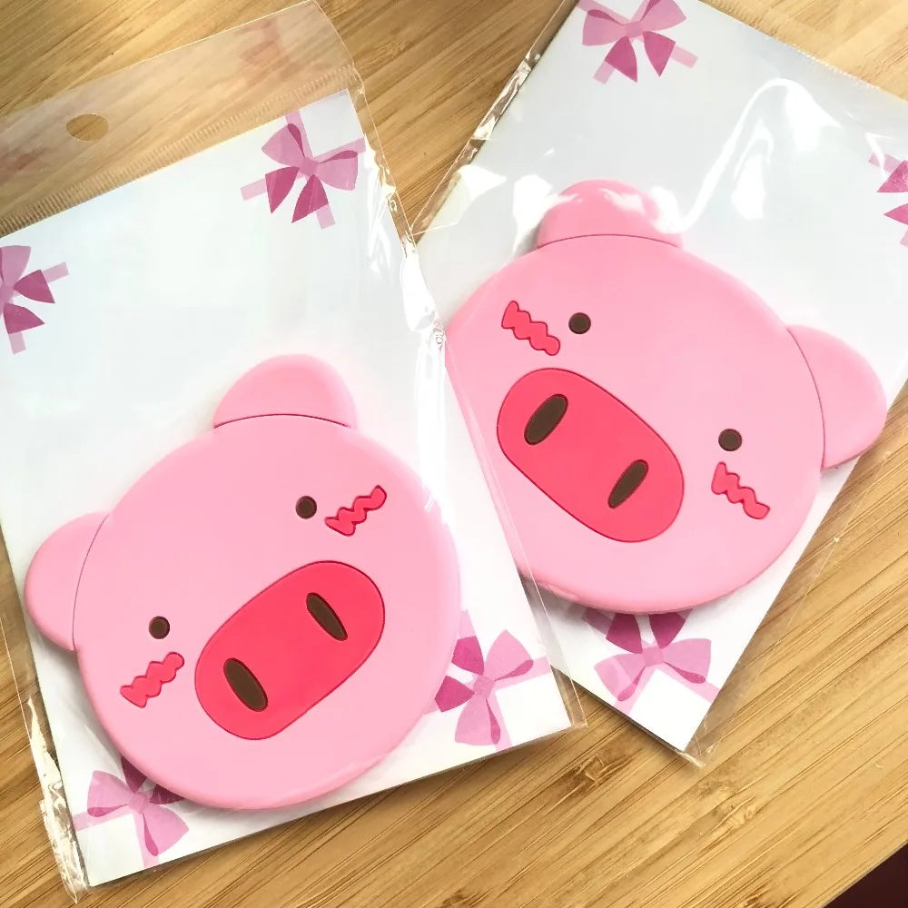 Ins девочка сердце розовый цвет свинка мечтательная круглая зеркальная розовая