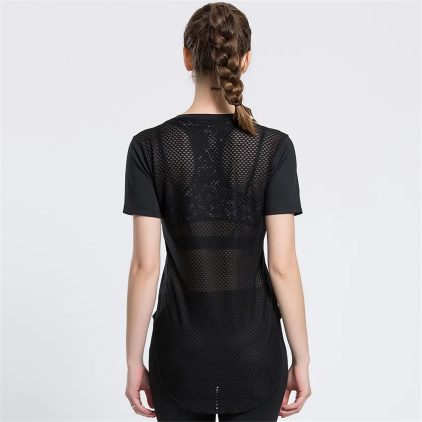 Женская дышащая эластичная футболка Dragon Fit из сетчатой пряжи в стиле пэчворк