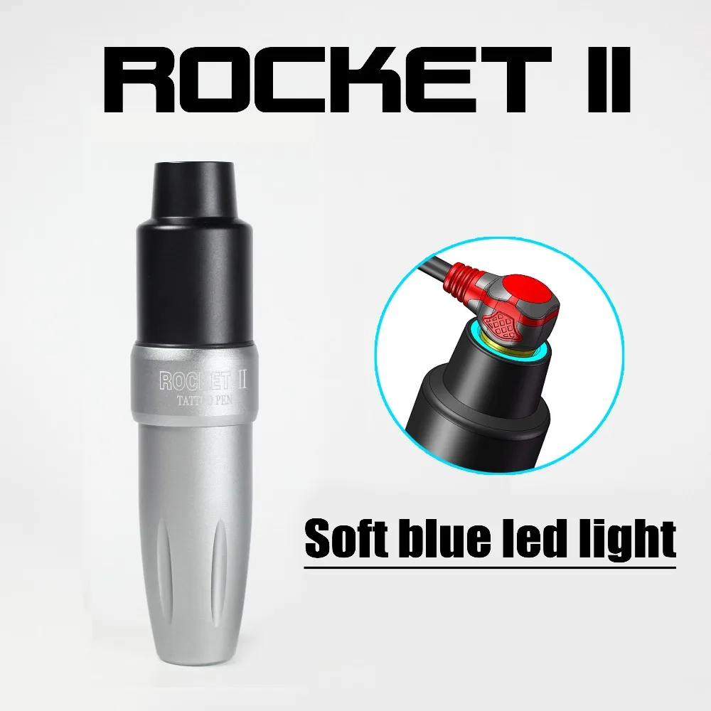 Newest! Tattoo Pen Rotary Cartridge LED Light Space Aluminum Permanent Makeup Eyebrow machine Rocket II | Красота и здоровье