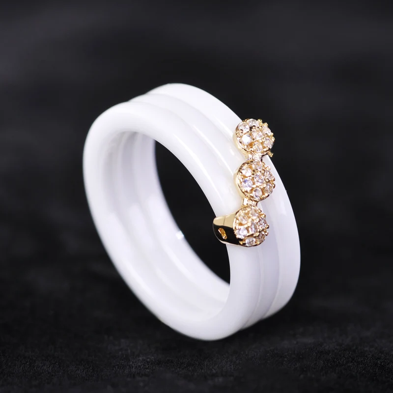 Blucome Новая Керамическая Ювелирные Наборы Белый Серьги и Кольцо Bijoux Золотой