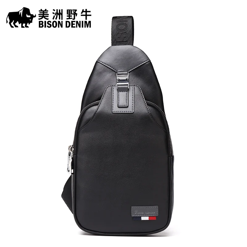 BISON DENIM брендовая мужская пляжная сумка из натуральной кожи мужские сумки на