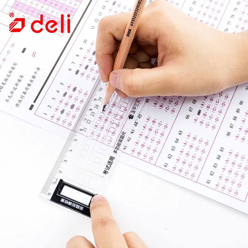Deli 1 шт. ученические линейки прозрачный пластиковый шаблон для рисования